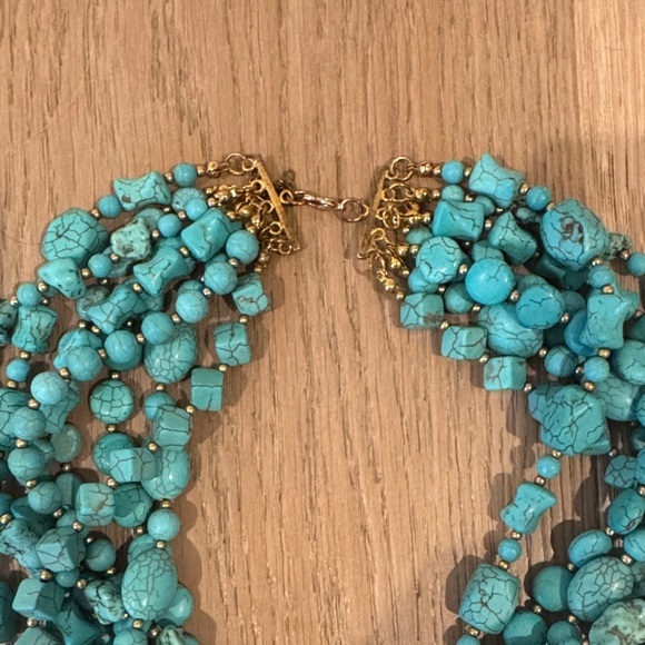 Turquoise Multi Strand Beaded Necklace - Picture 3 of 3